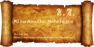 Milenkovits Nefelejcs névjegykártya
